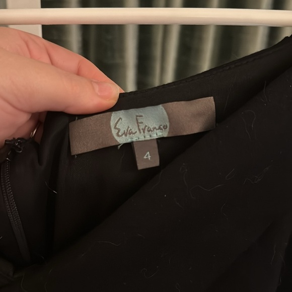 Eva Franco Black Fit and Flare Dress Size 4 EUC Slight Off Shoulder - Picture 3 of 7